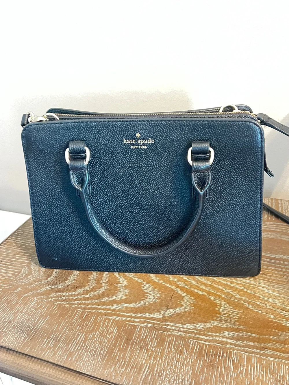 Black Kate Spade Black Pebbled Leather Purse